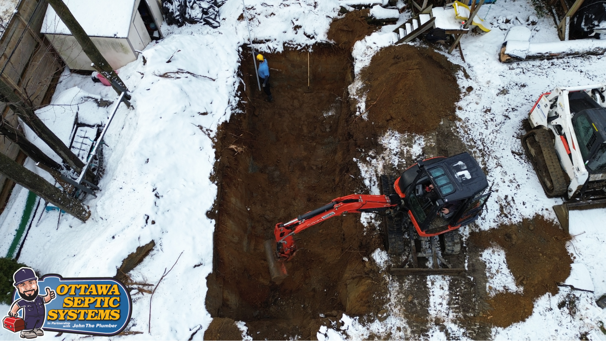 Residential septic system excavation in Embrun