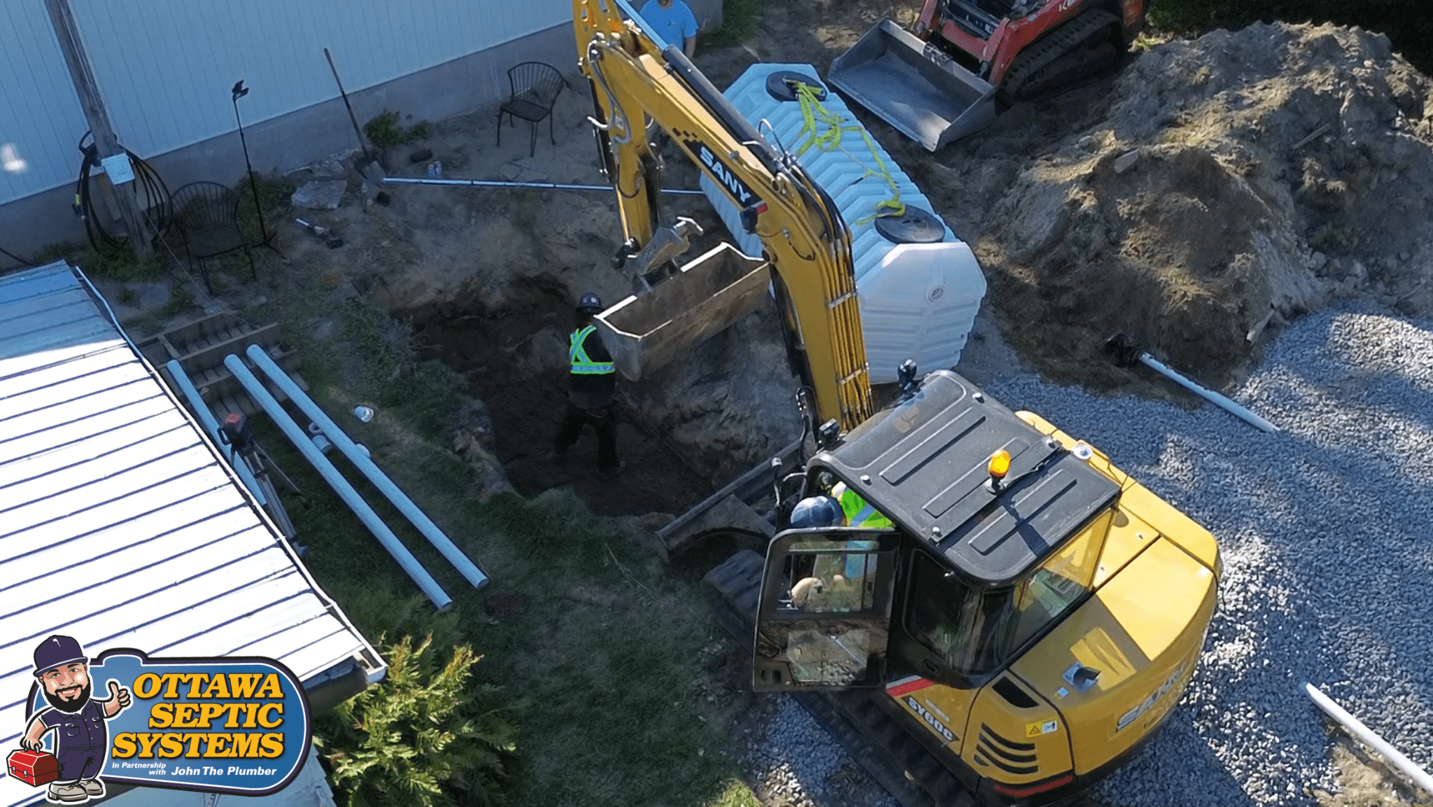 Septic system excavation and site preparation in Kanata