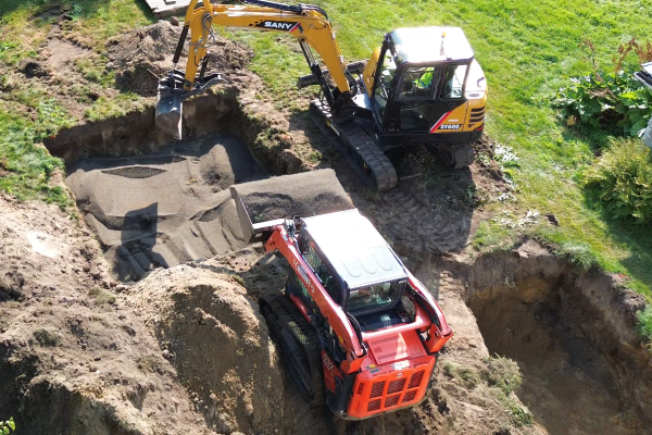Dumping Filter Media Sand - Septic Installation Ottawa